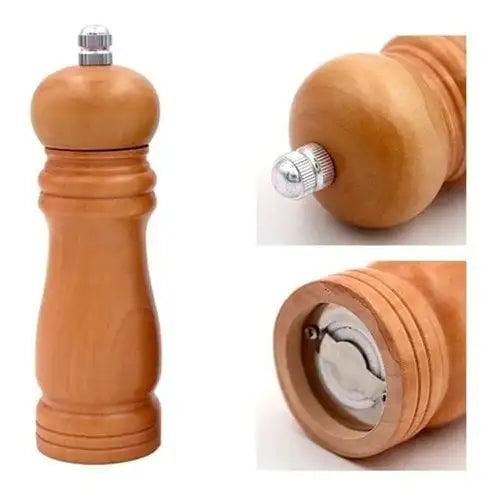 Moedor de sal e pimenta de madeira maciça