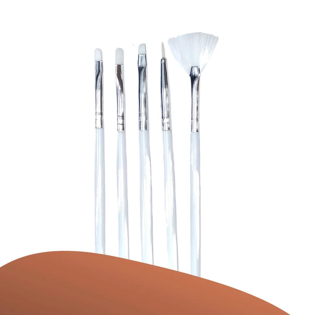 Kit com 15 pincéis para decoração de unhas