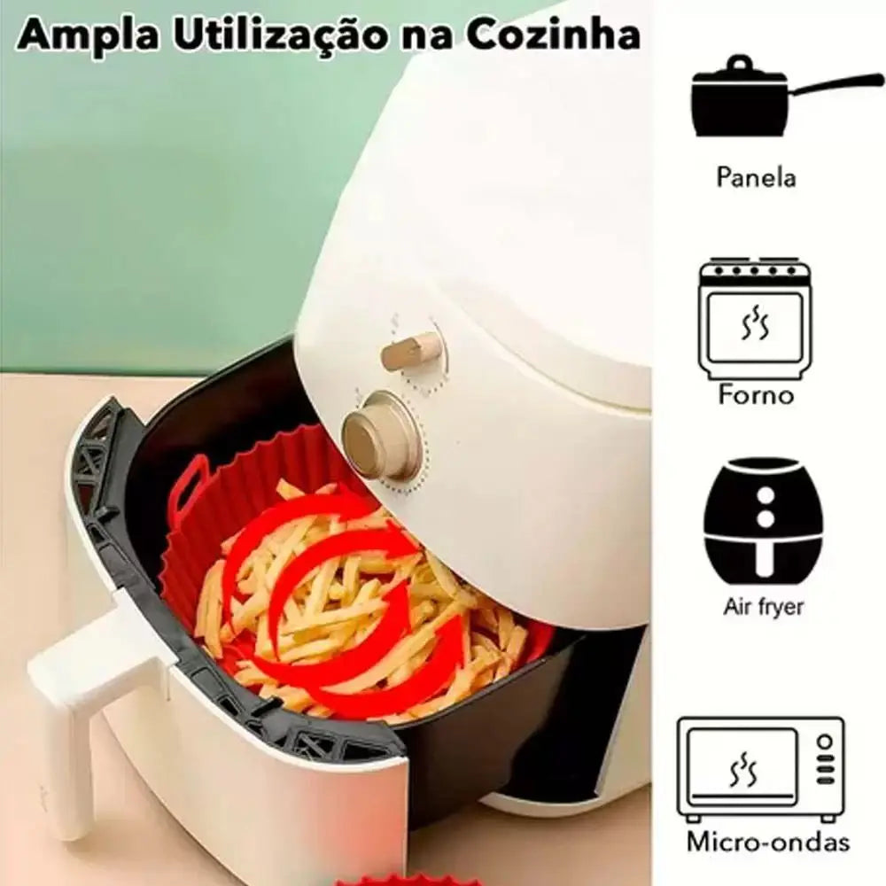 Kit Com 6 Formas antiaderente para Air Fryer reutilizável