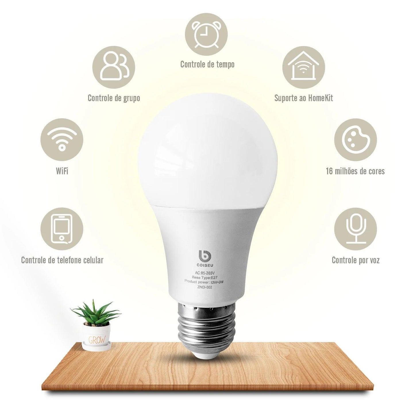 Lâmpada LED inteligente Alexa