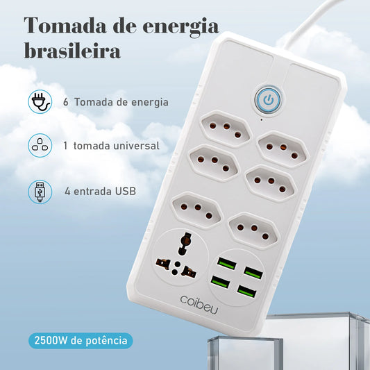 Extensão com Filtro de Linha e Porta USB