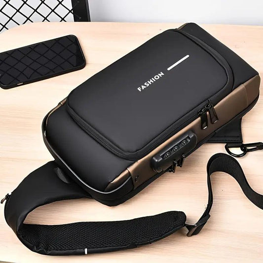 Bolsa de ombro antifurto com carregamento USB ✅