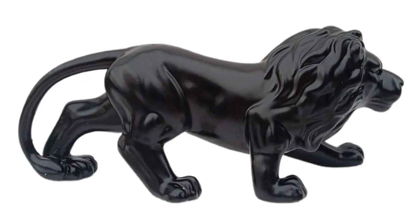 Estatua Leão 24cm Decorativo em Porcelana Preto ou Dourado