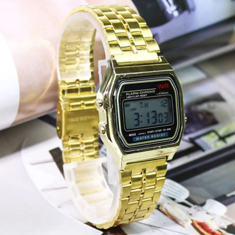 Relógio Digital Vintage Feminino de Luxo  WR F91