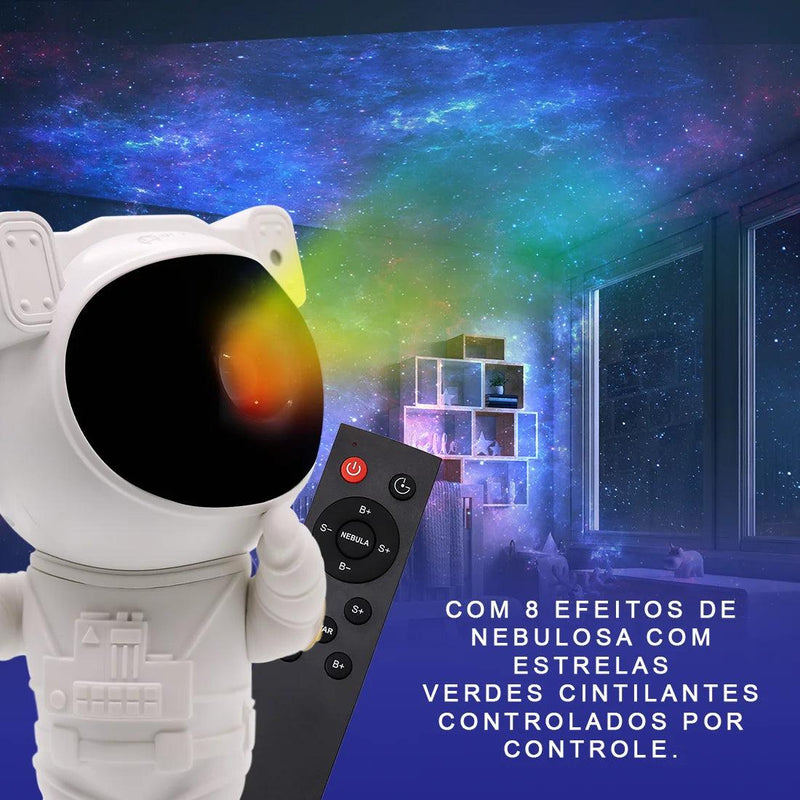 Projetor de Luz Astronauta de Galáxia LedStar com controle remoto