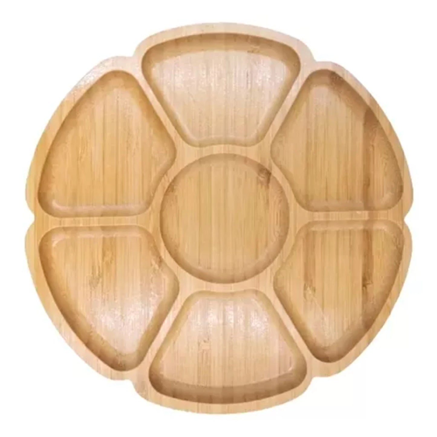 Petisqueira de bambu - Flor com 7 Espaços