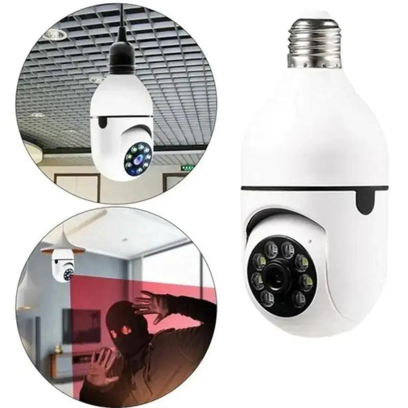 Camera Lâmpada Wifi Xb35 de Segurança Panorâmica de 360 e Visão Noturna