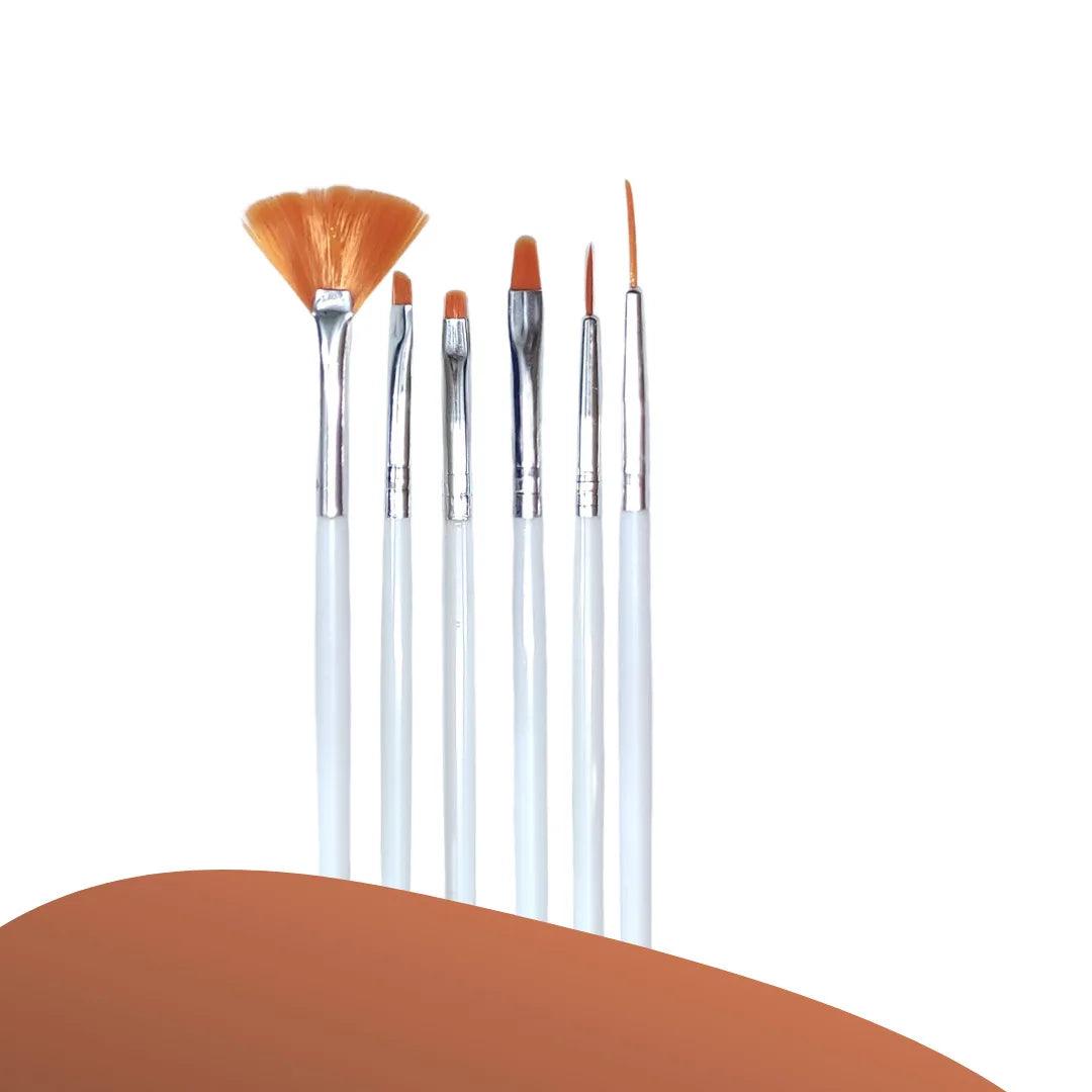 Kit com 15 pincéis para decoração de unhas