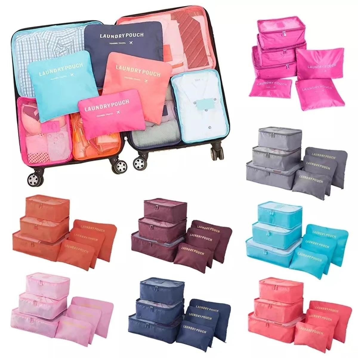 Kit de 6 bolsas organizadoras para mala  de Viagem