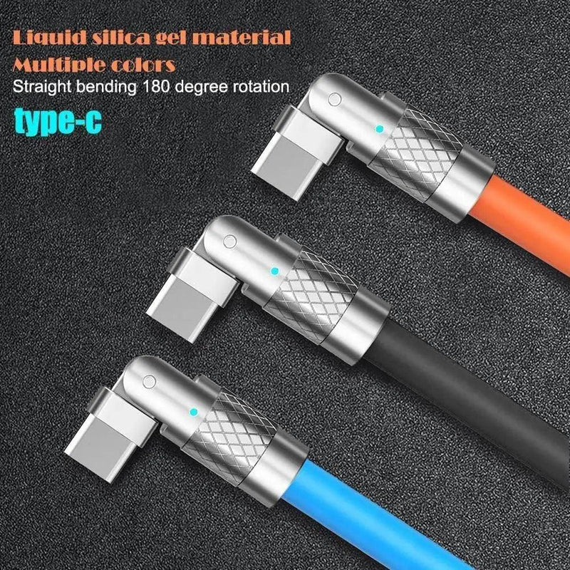 Cabo de silicone líquido de carregamento super rápido 120W 6A cabo de dados de carregador tipo C