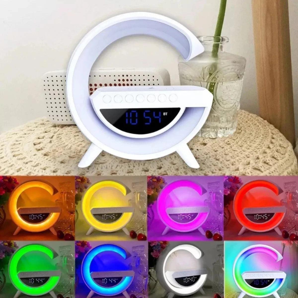 Caixinha de som com carregador por Indução LED Bluetooth