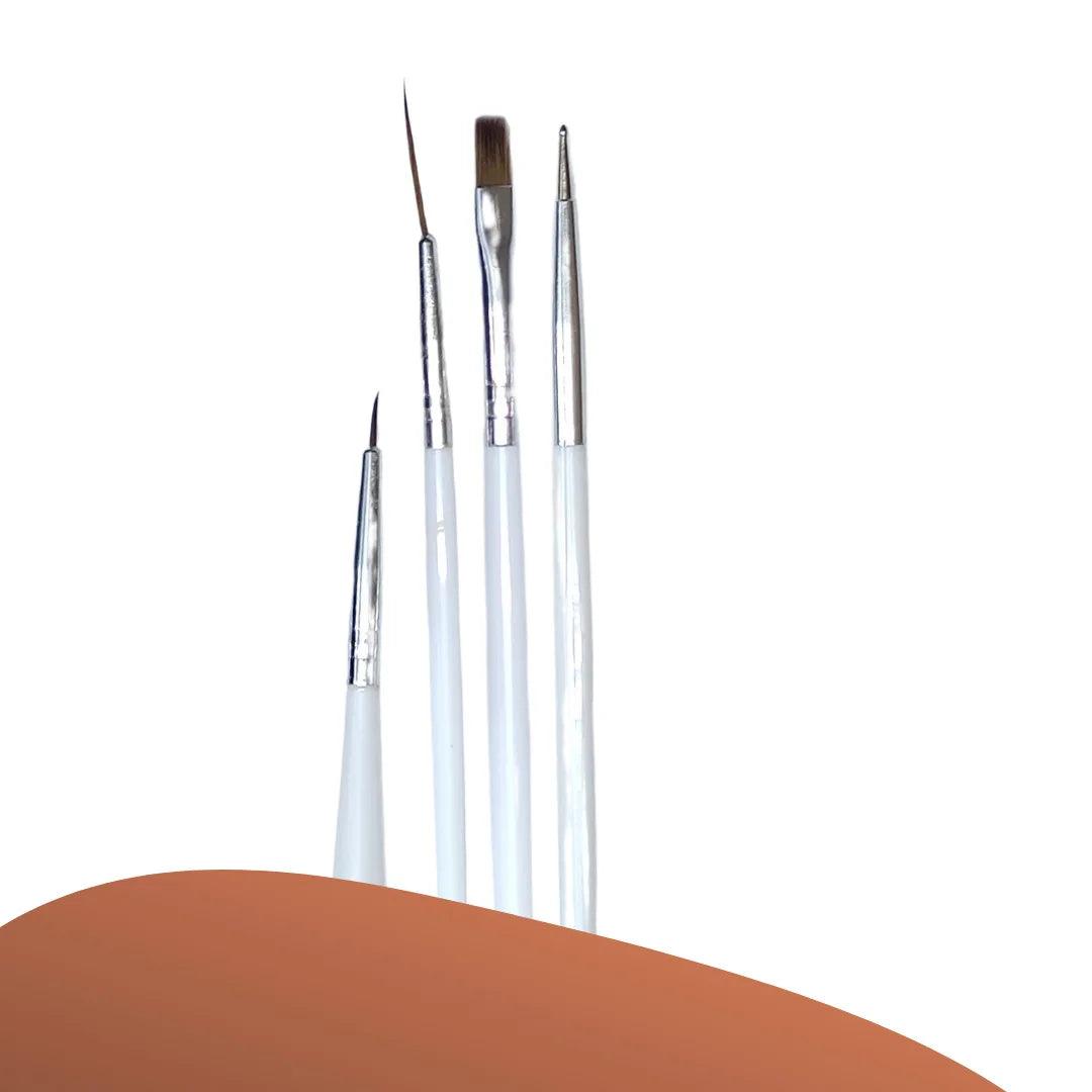 Kit com 15 pincéis para decoração de unhas
