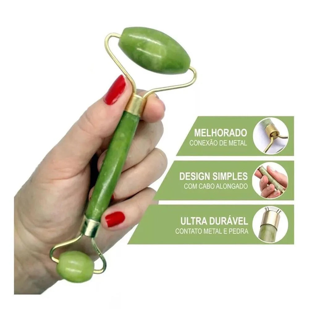 Rolo de Jade Natural para Massagem Facial