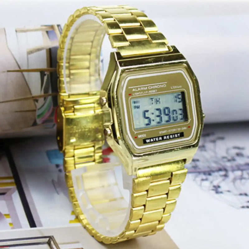 Relógio Digital Vintage Feminino de Luxo  WR F91