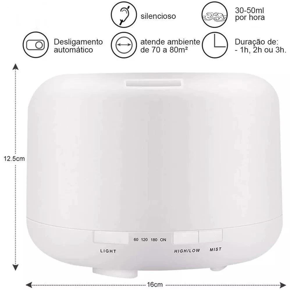 Umidificador e difusor de aromas com led