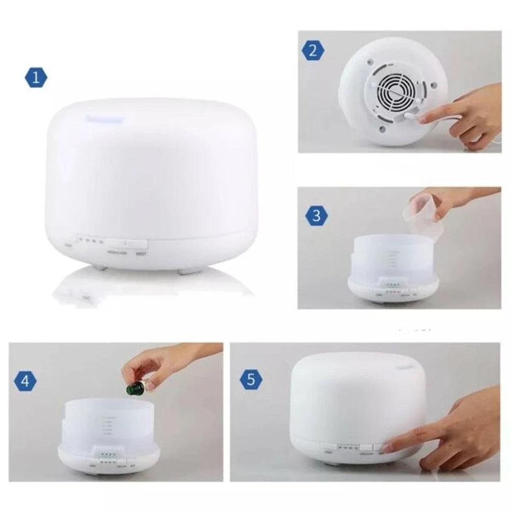 Umidificador e difusor de aromas com led