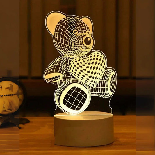 Luminária LED 3D de Amor Romântico e Maria Mãe