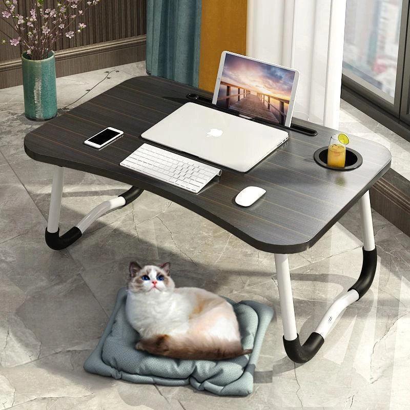 Mesa  Dobrável para cama - Notebook Home Office Com Suporte Para Copo
