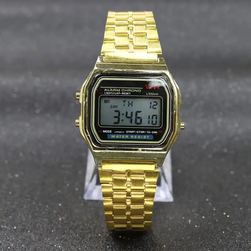 Relógio Digital Vintage Feminino de Luxo  WR F91