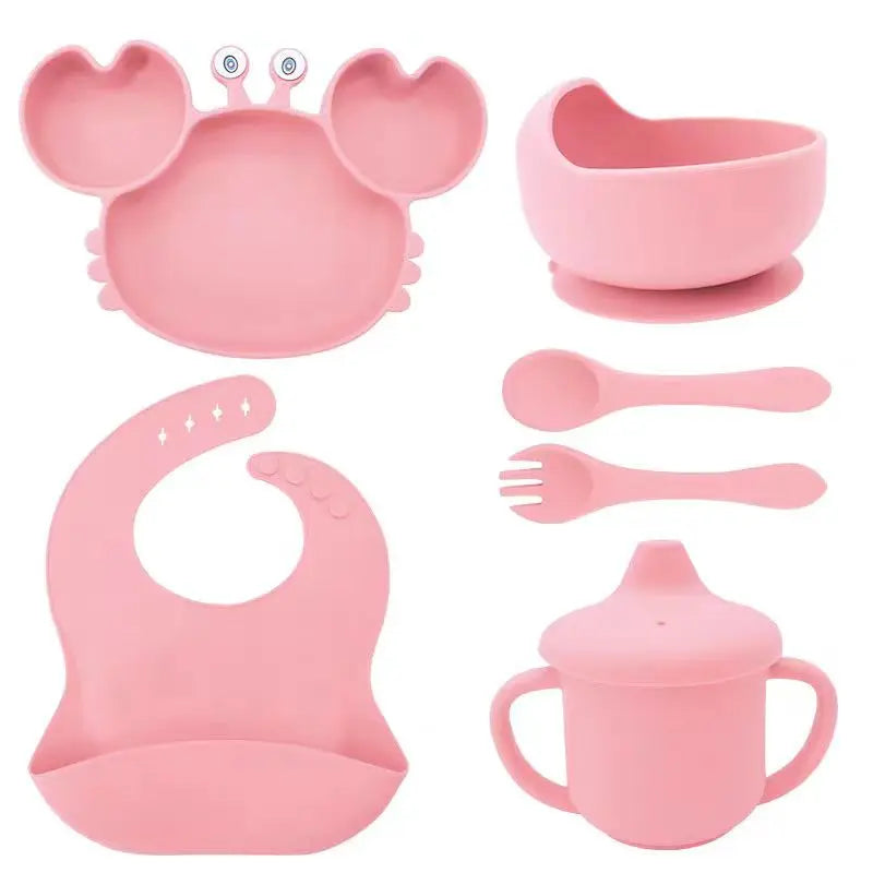 Conjunto Infantil de Utensílios de silicone para alimentação infantil