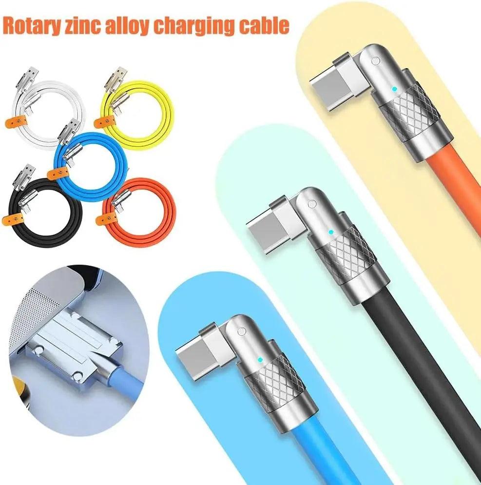 Cabo de silicone líquido de carregamento super rápido 120W 6A cabo de dados de carregador tipo C