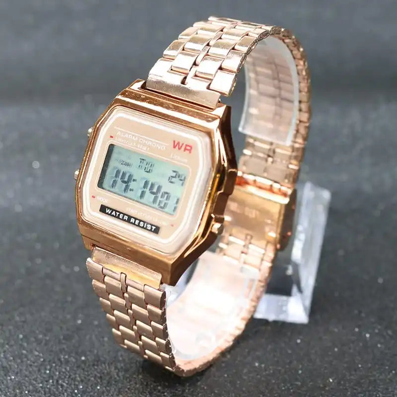 Relógio Digital Vintage Feminino de Luxo  WR F91