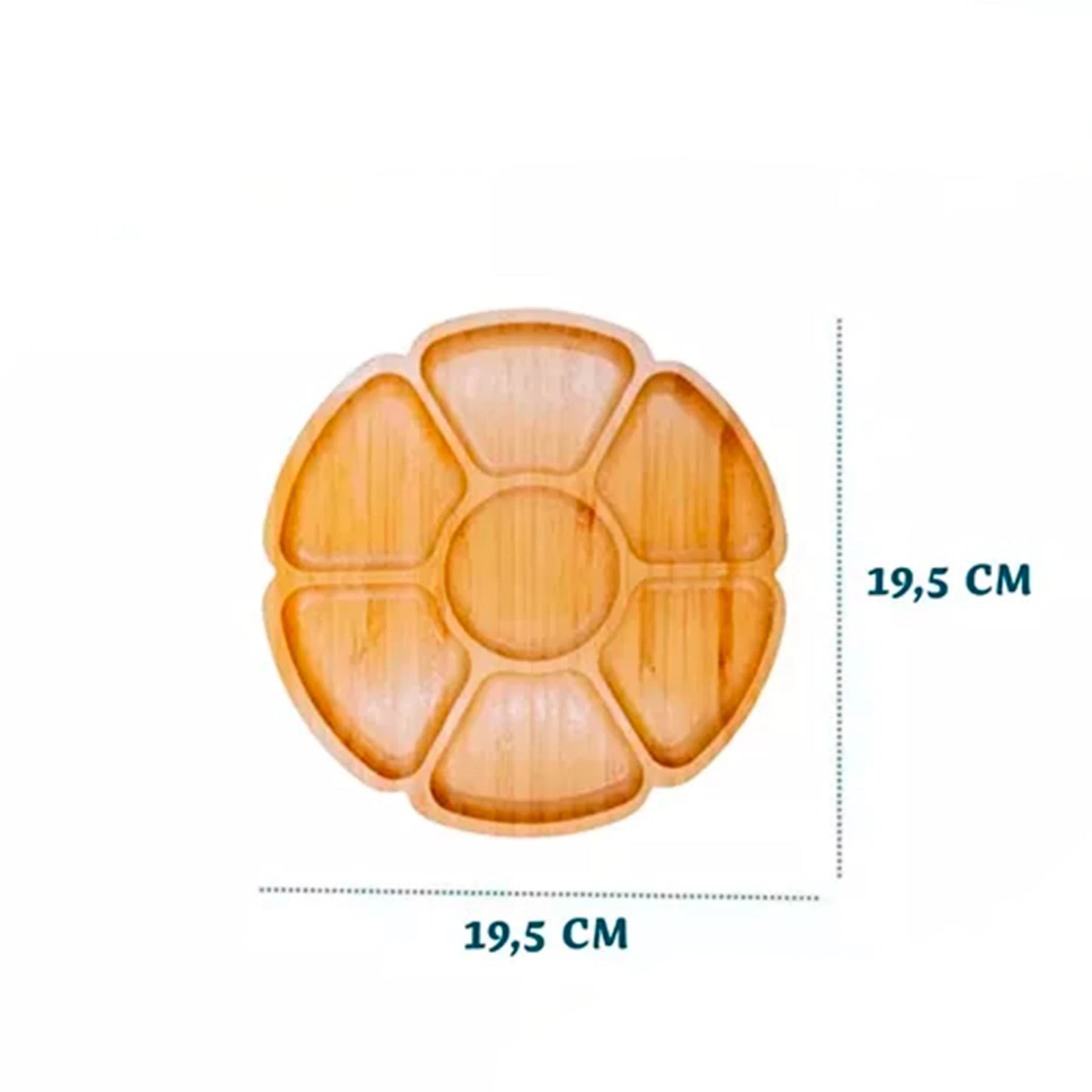 Petisqueira de bambu - Flor com 7 Espaços