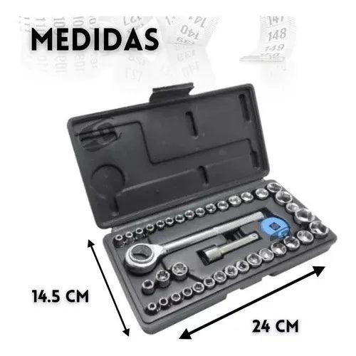 Kit de chave catraca com 40 soquetes mais maleta