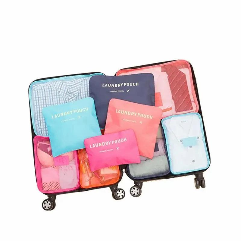 Kit de 6 bolsas organizadoras para mala  de Viagem