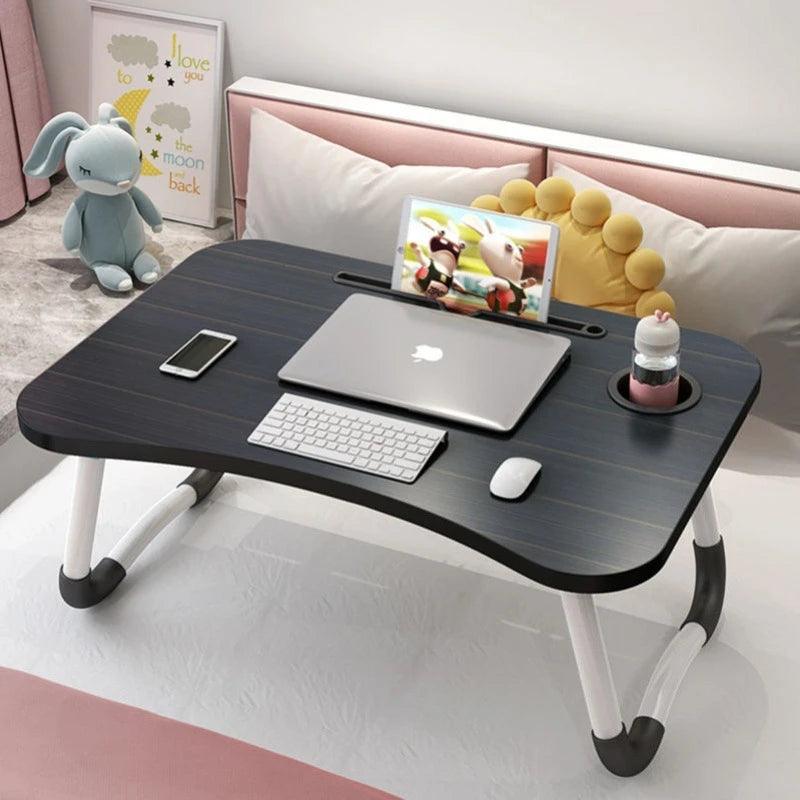 Mesa  Dobrável para cama - Notebook Home Office Com Suporte Para Copo