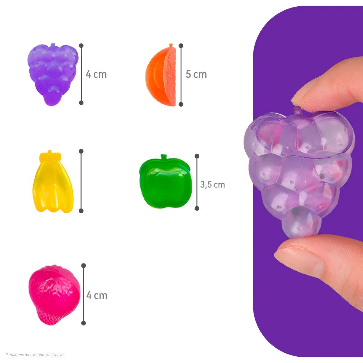 Kit  com 10 cubos de gelo em forma de frutas