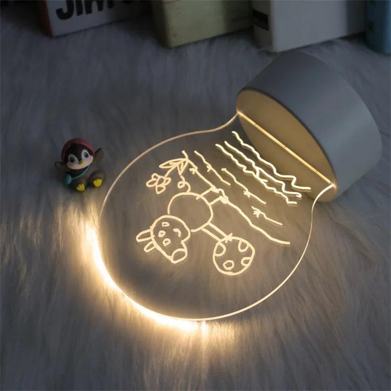 Luminária 3D LED Quadro De Mensagem