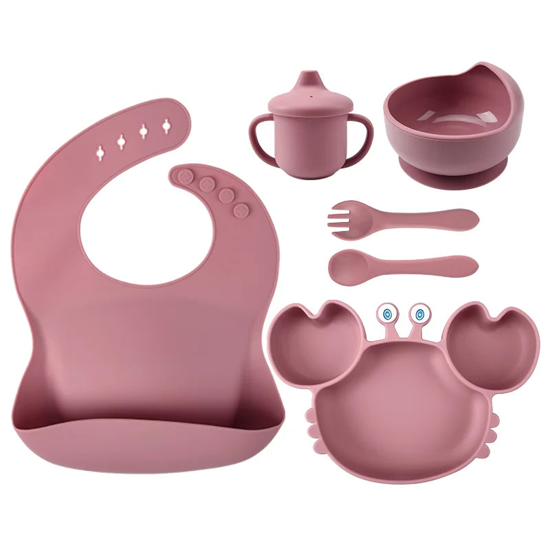 Conjunto Infantil de Utensílios de silicone para alimentação infantil