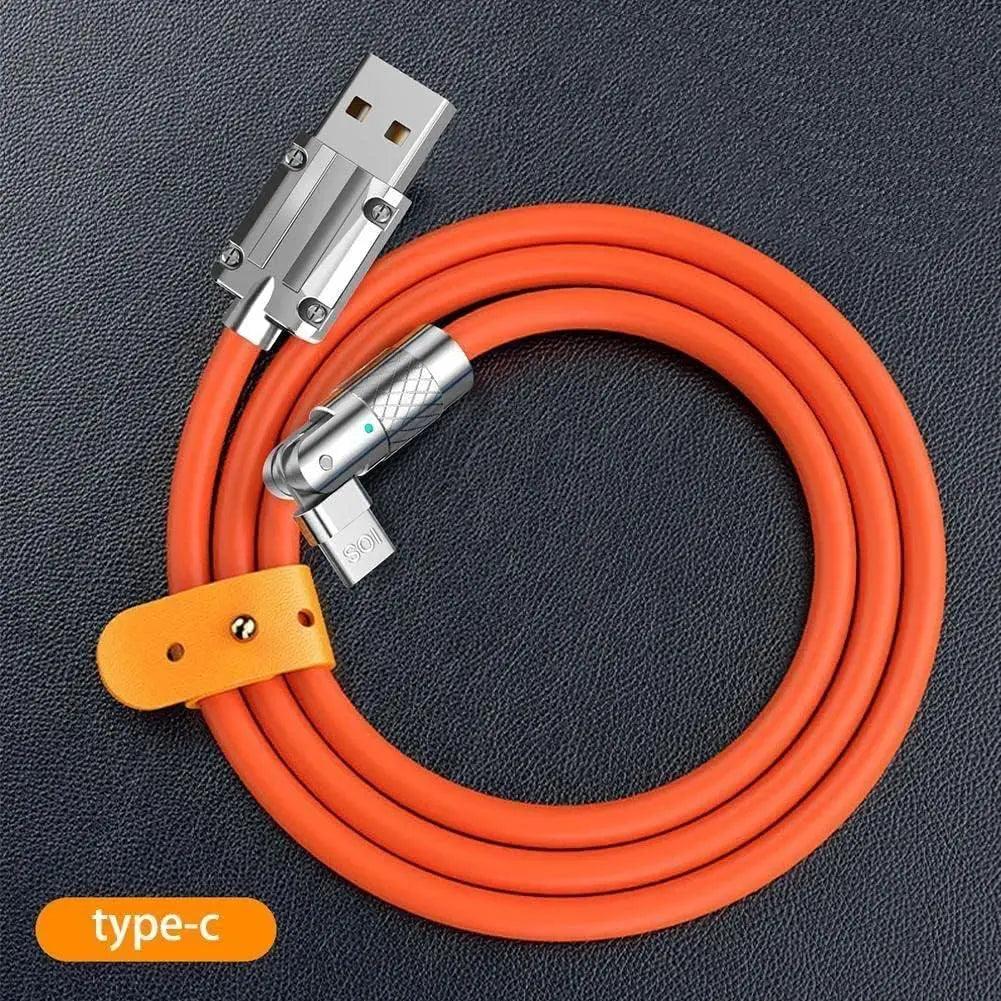 Cabo de silicone líquido de carregamento super rápido 120W 6A cabo de dados de carregador tipo C