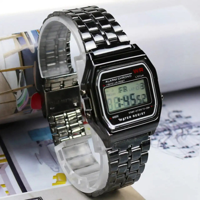 Relógio Digital Vintage Feminino de Luxo  WR F91