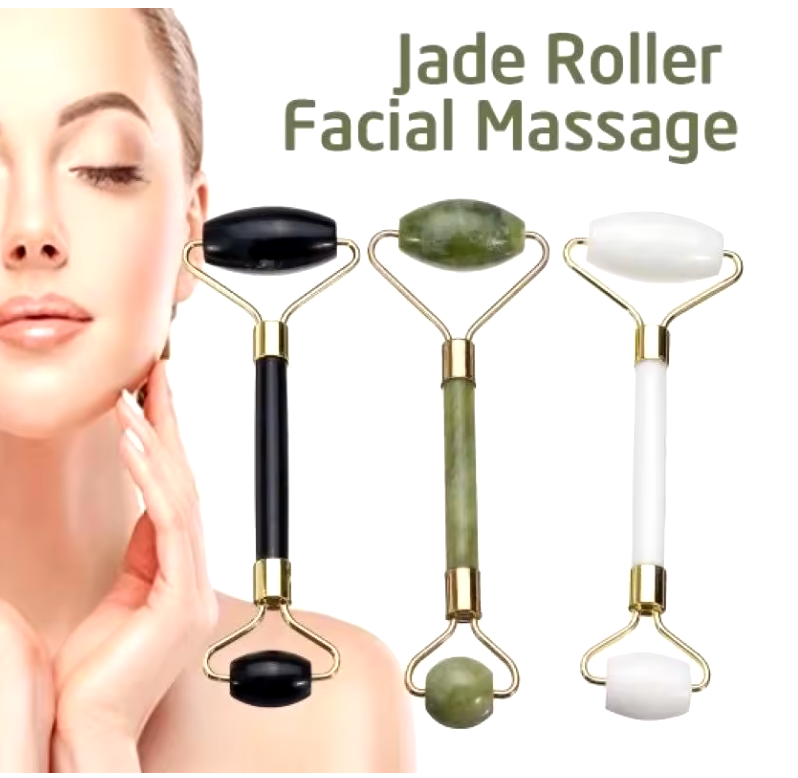 Rolo de Jade Natural para Massagem Facial