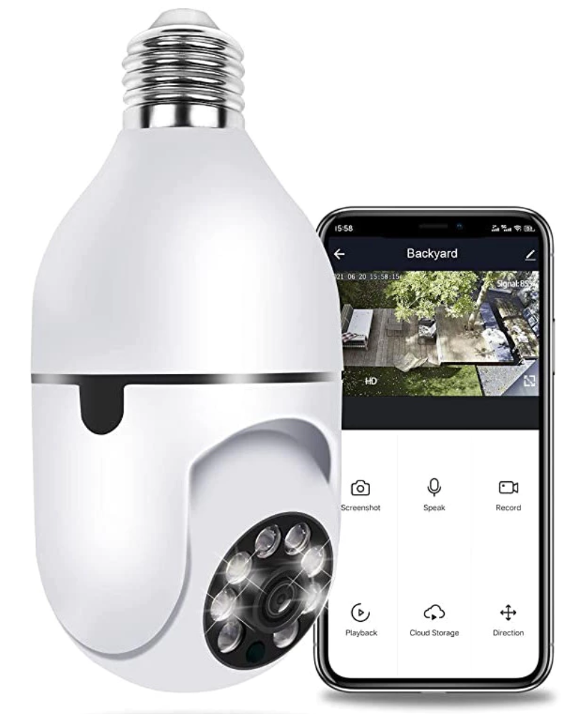 Câmera Lâmpada Vision360 Pro – Segurança Wi-Fi com Áudio e Alarme Inteligente