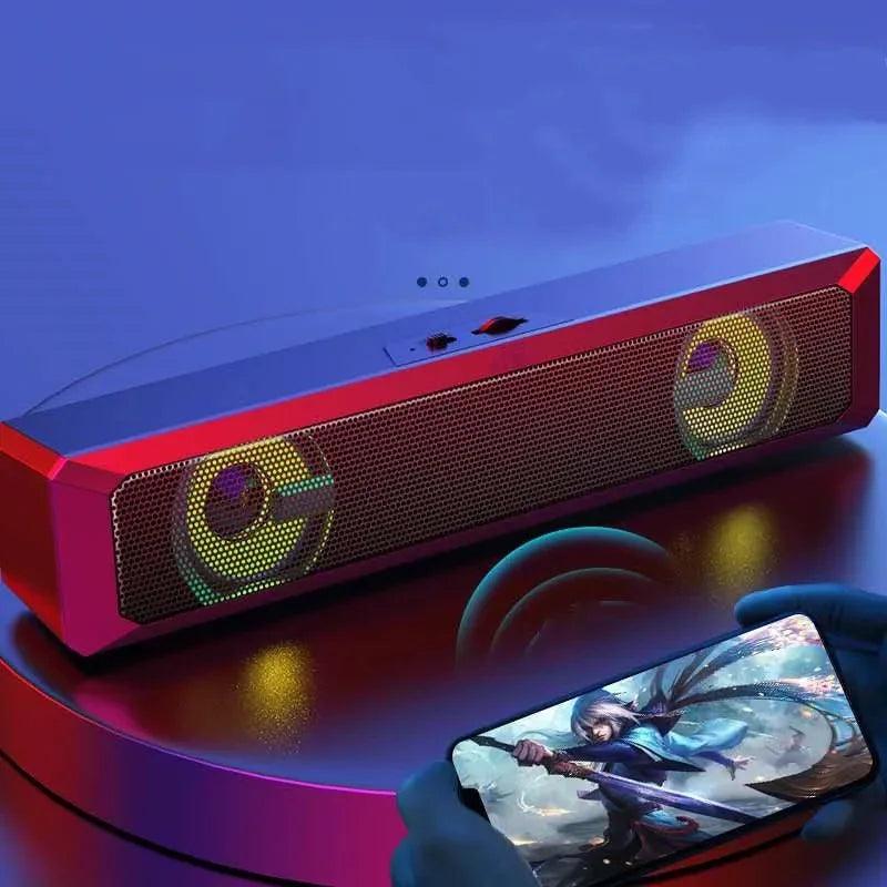 Caixinha De Som Para Pc , Notebook ou Tv Smart com Led   - Conexão: P2 - Usb