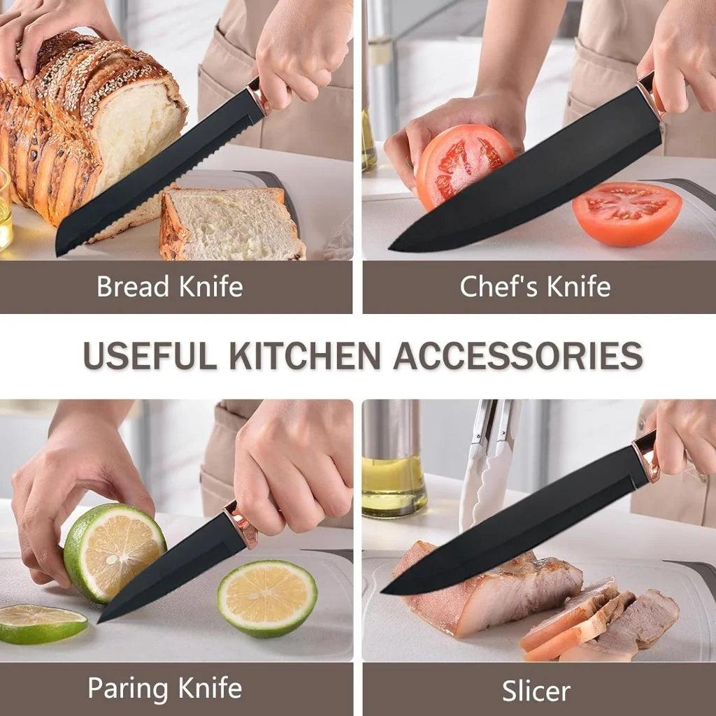 Kit com 19 utensílios de cozinha em silicone de luxo