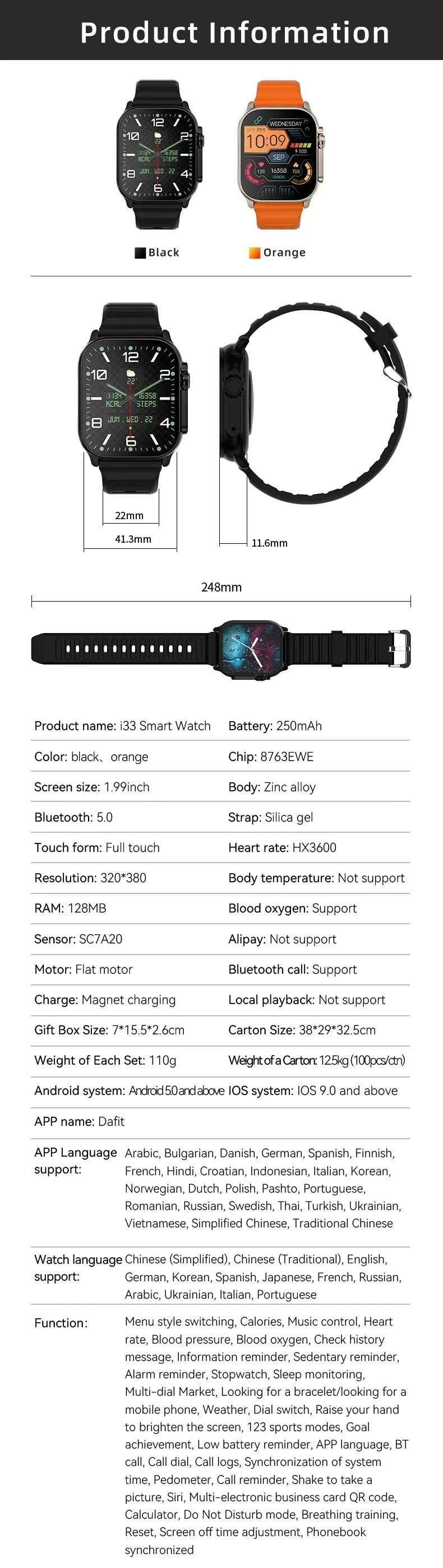Smartwatch T900 U2 importado original
