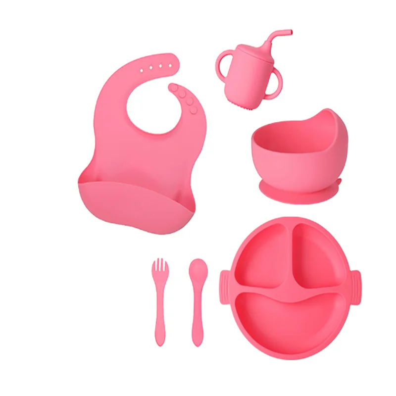Conjunto Infantil de Utensílios de silicone para alimentação infantil