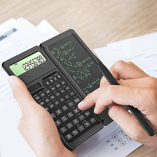 Calculadora científica com bloco de notas reutilizável