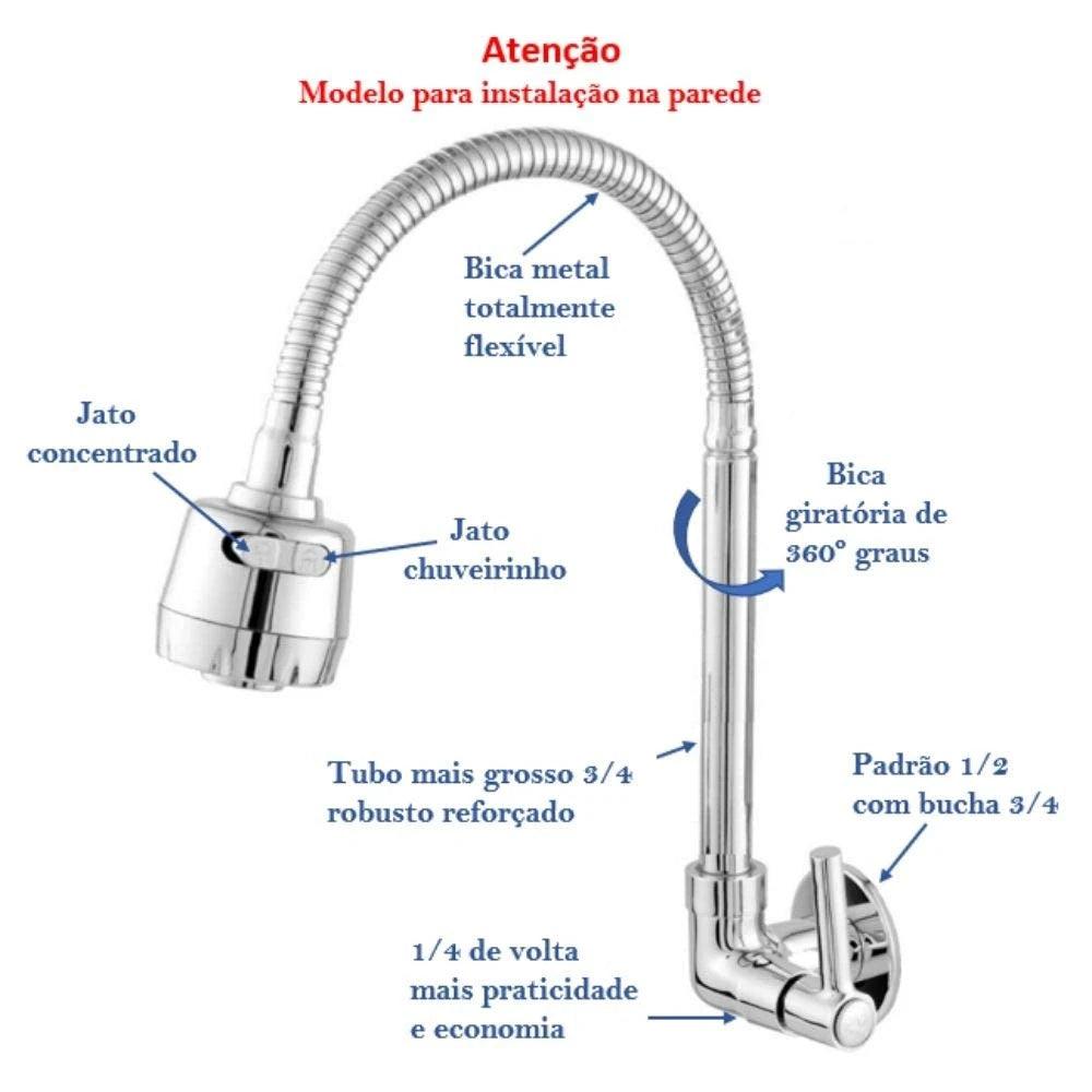 Torneira Gourmet Para Cozinha de Luxo