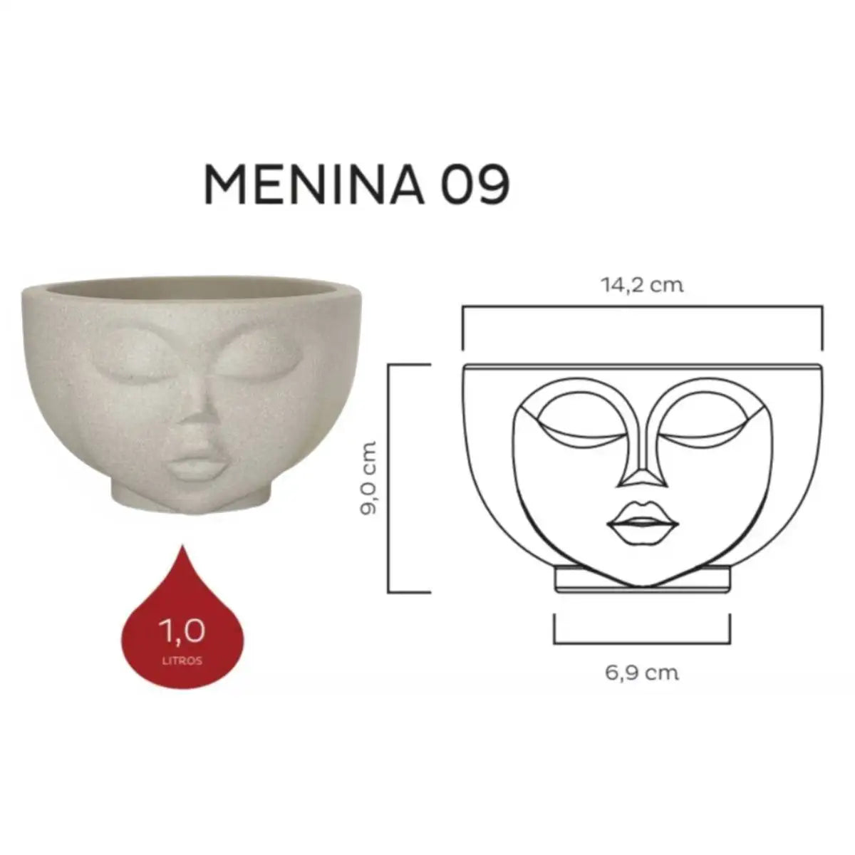 Vaso de Plantas Face Vases (1L)