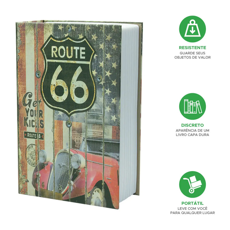 Cofre livro camuflado - Rota 66