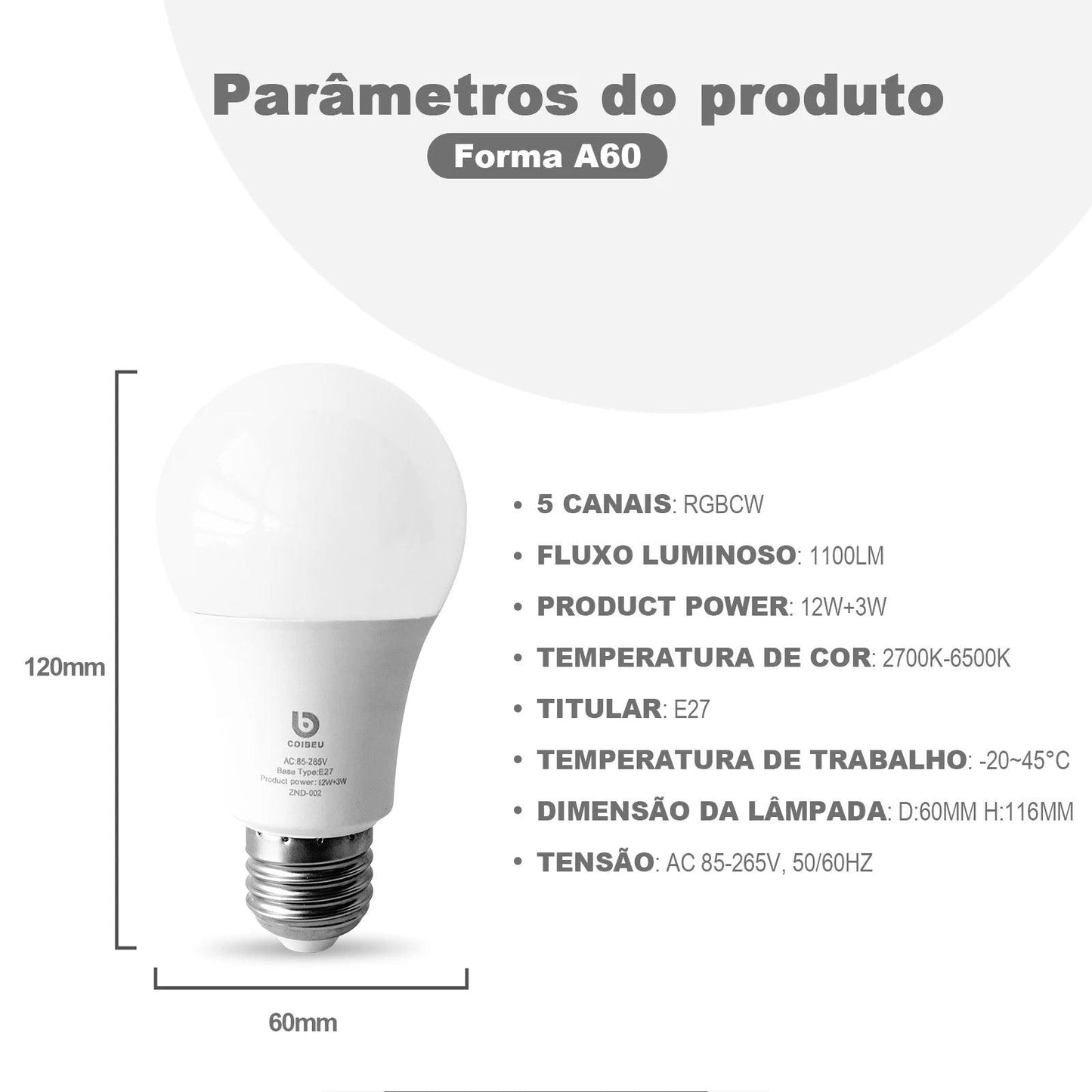 Lâmpada LED inteligente Alexa