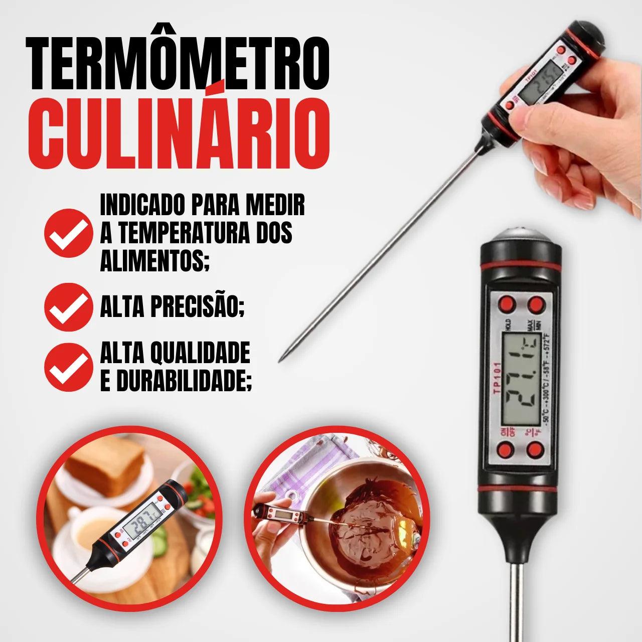Termômetro Digital Culinário p/ Alimentos e Bebidas -50 a 300°