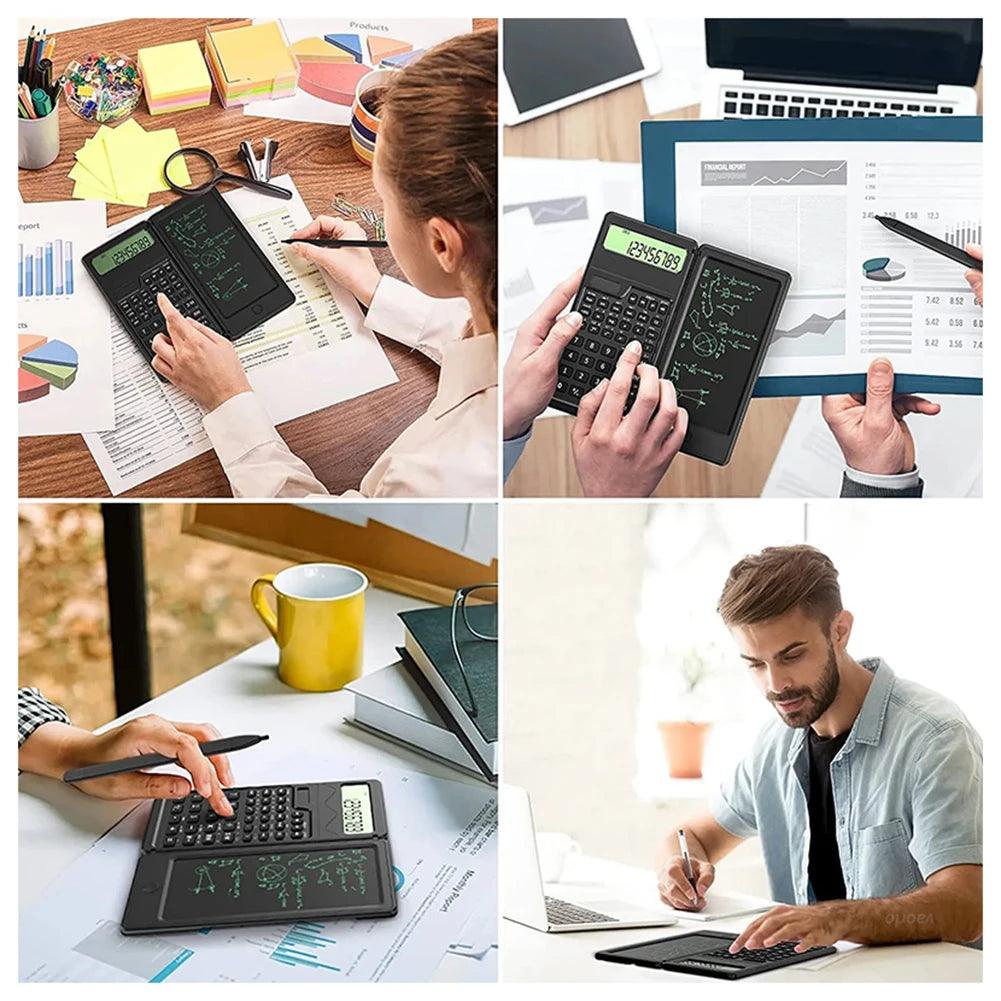 Calculadora científica com bloco de notas reutilizável