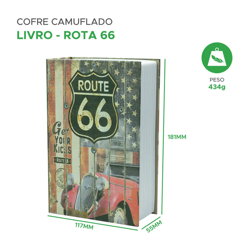 Cofre livro camuflado - Rota 66