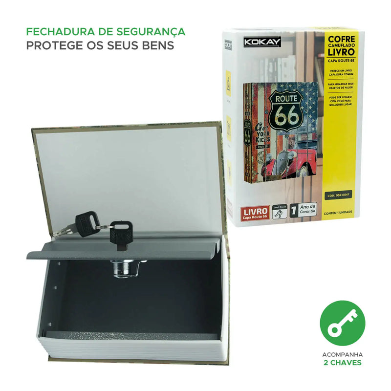 Cofre livro camuflado - Rota 66
